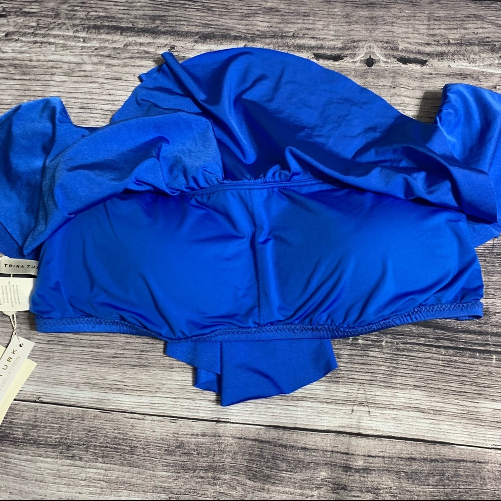 NWT MONACO SOLIDS OFF THE SHOULDER RUFFLE BANDEAU TOP - Picture 7 of 10